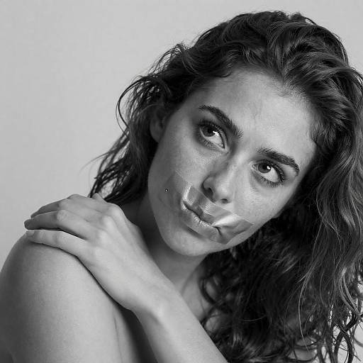 Intense Black and White Portrait of Woman