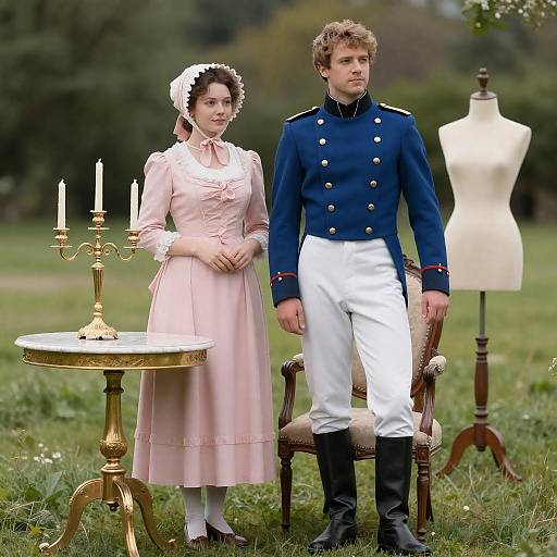 Outdoor Period Scene with Elegant Attire