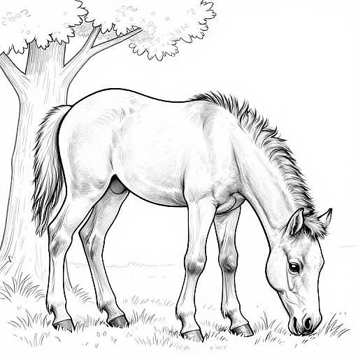 Realistic Baby Horse Coloring Pages