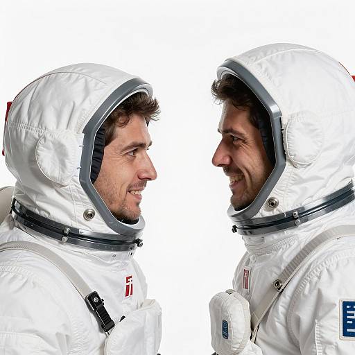 Intense Encounter in White Space Suits