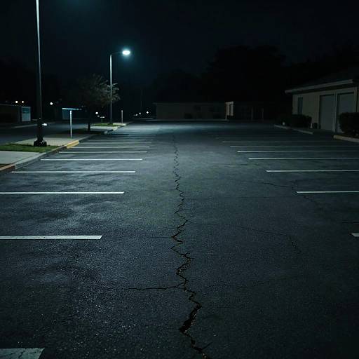 Eerie Liminal Parking Lot Night