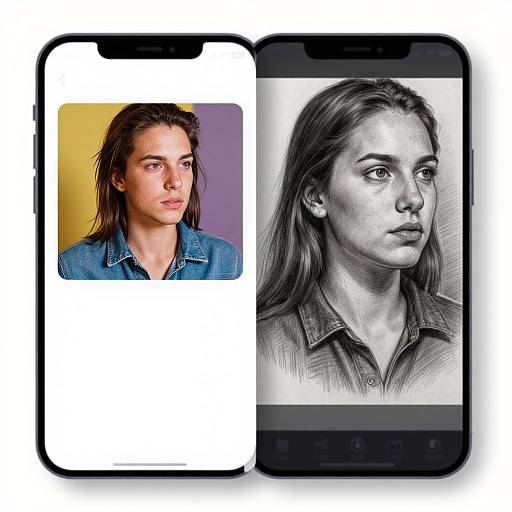 Split-Screen Photo to Charcoal Drawing