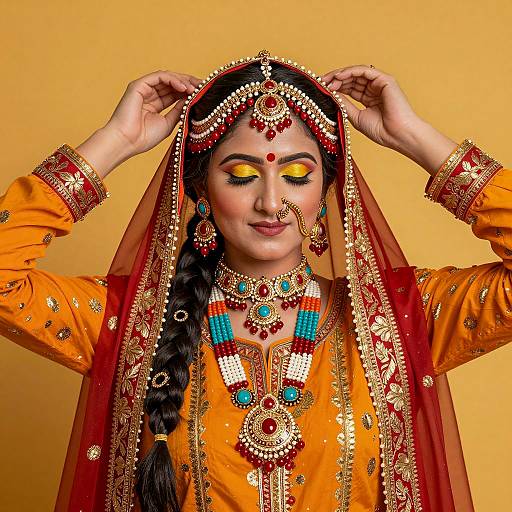 Vibrant Indian Woman in Traditional Attire
