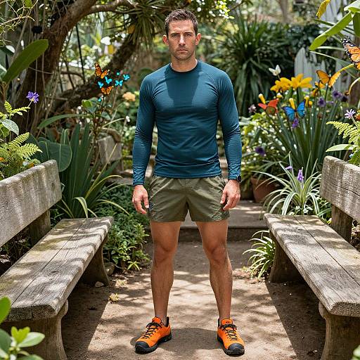 Adventurous Man in Vibrant Outdoor Gear