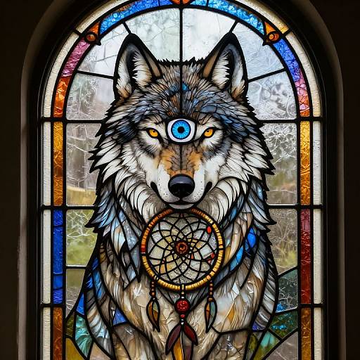 Third Eye Wolf Stained Glass