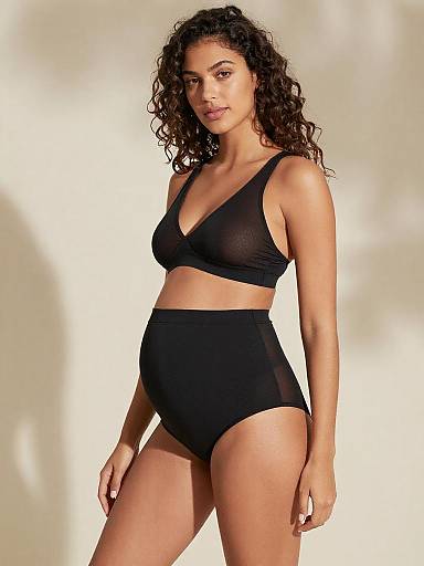 Pastel Maternity Lingerie Studio Portrait