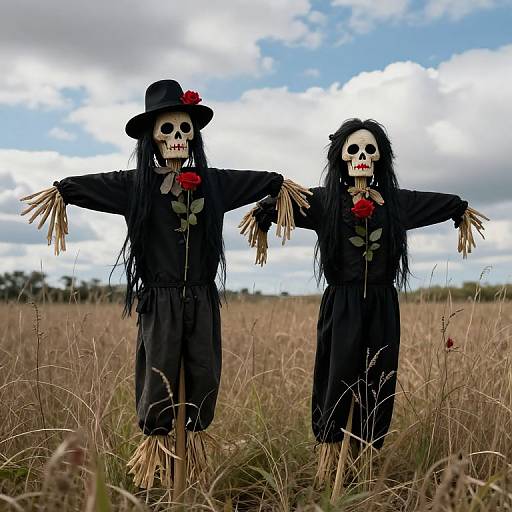 Victorian Scarecrows in Haunted Field
