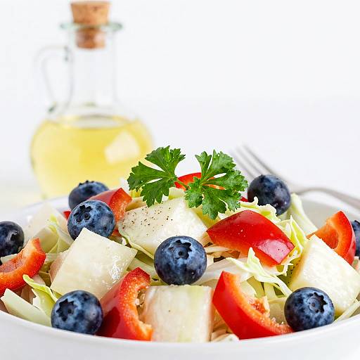 Vibrant Fresh Salad with Dressing Bottle