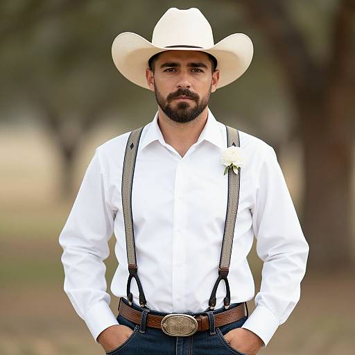 Country Groom in Cowboy Wedding Attire