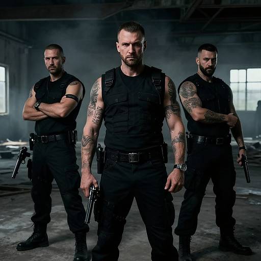 Romanian Mafia Enforcers in Warehouse