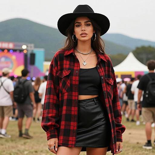 Grunge Festival Woman on Mountain