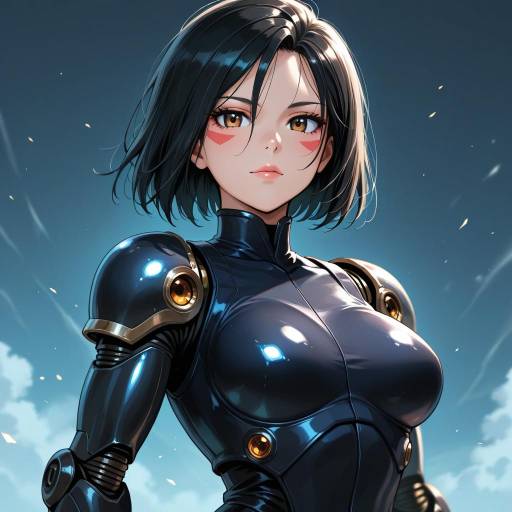 Illustration of Alita, battle angel alita in the style of Ereka
