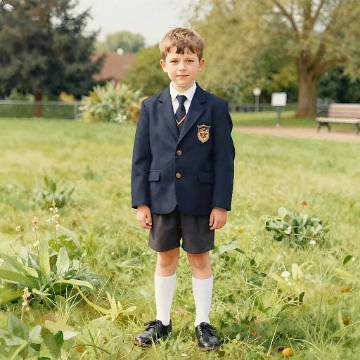 Nostalgic British Schoolboy Watercolor