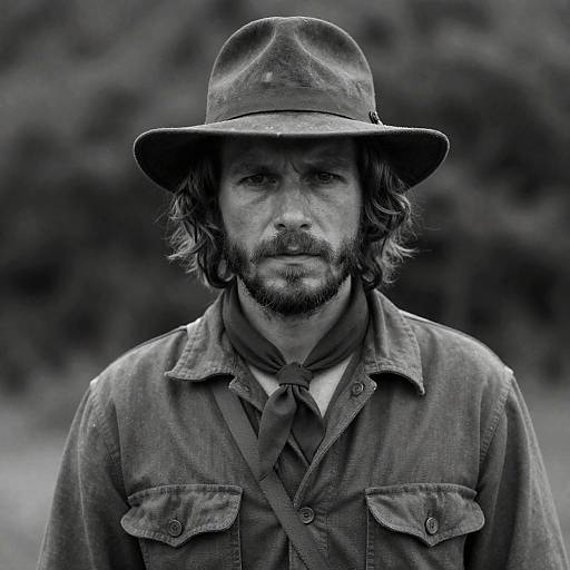 Serious Rugged Man in Black and White