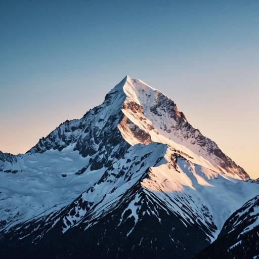 Snowy Mountain Peak at Sunrise