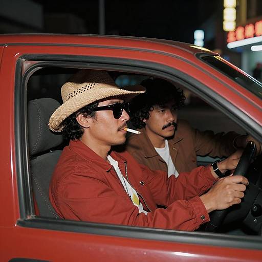 Neon Night Drive with Characterful Duo