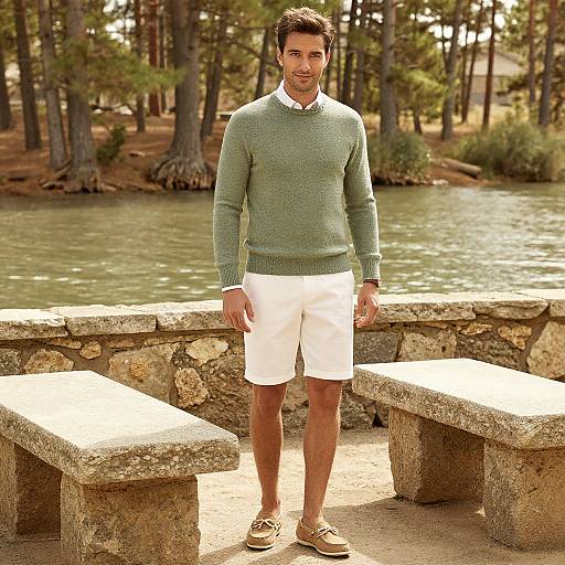 Man in Vintage Style by Water