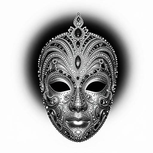 Ornate Jeweled Face Headpiece