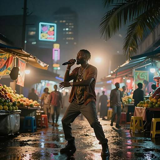 Neon Lagos Afrobeat Night Portrait