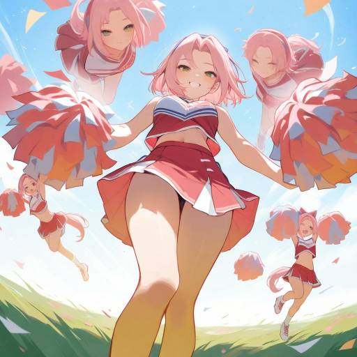 Dynamic Cheerleader in Action