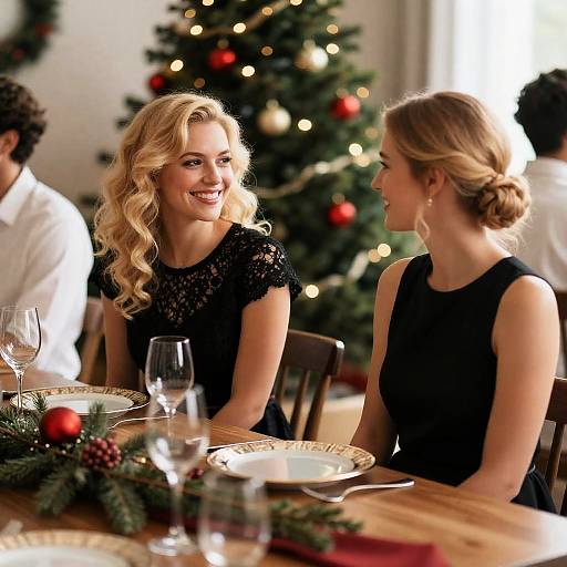 Elegant Holiday Dinner Table Scene