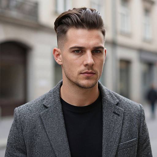 Confident European Man with Modern Bowl Cut