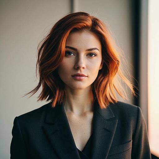 Copper Hairstyle Woman in Business Suit