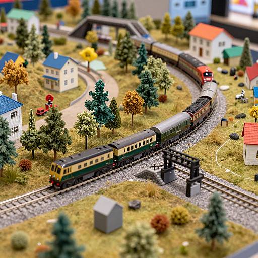 Miniature Train Landscape Close-Up