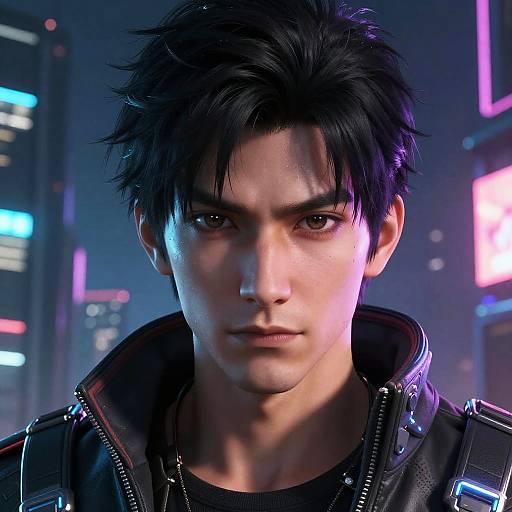 Cyberpunk Male with Neon Glow