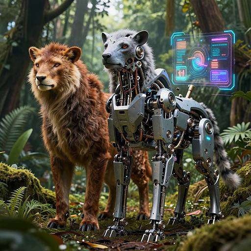 Hyper-Realistic Cybernetic Jungle Animals