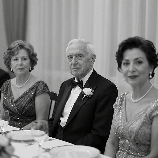 Elegant Formal Dinner Snapshot in Monochrome