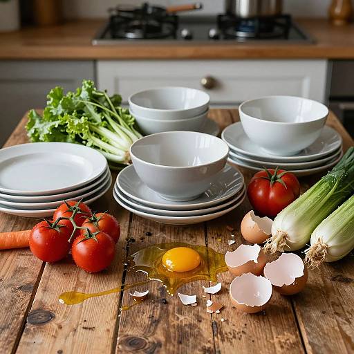 Chaotic Messy Kitchen After Cooking
