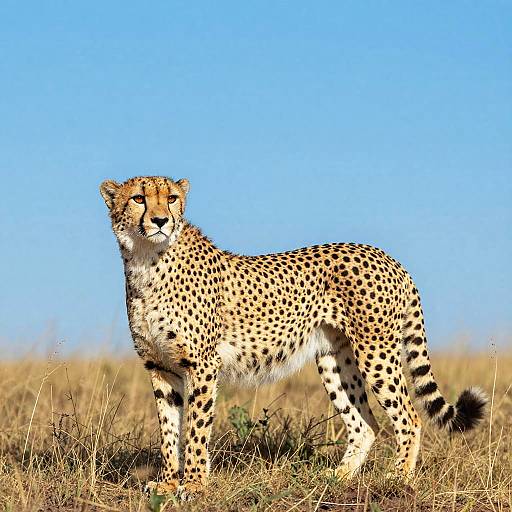 Solitary Cheetah in Tall Grass