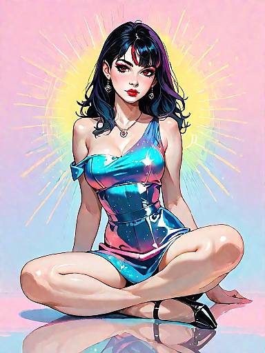 Stylish Woman in Sequined Cocktail Dress