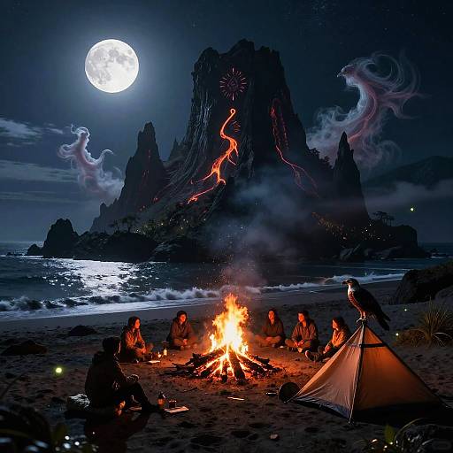 Mythical Volcanic Nightscape Camp