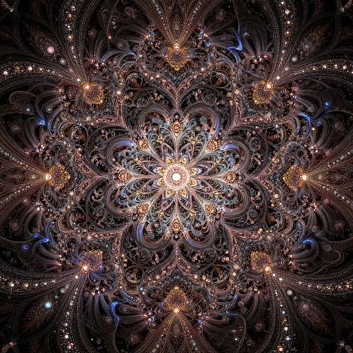 Fractal Mandala in Jewel Tones