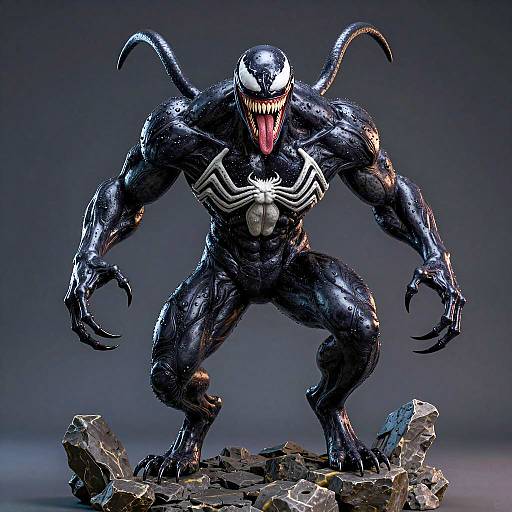 Intense Venom-like Character Portrait
