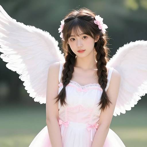 Female Angel with Braided Hair