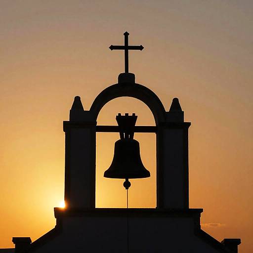 Silhouetted Church Bell at Sunset