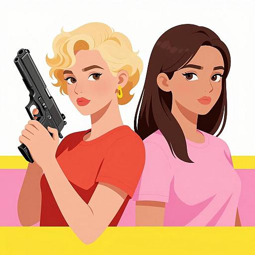 Dynamic Duo: Women with Firearm