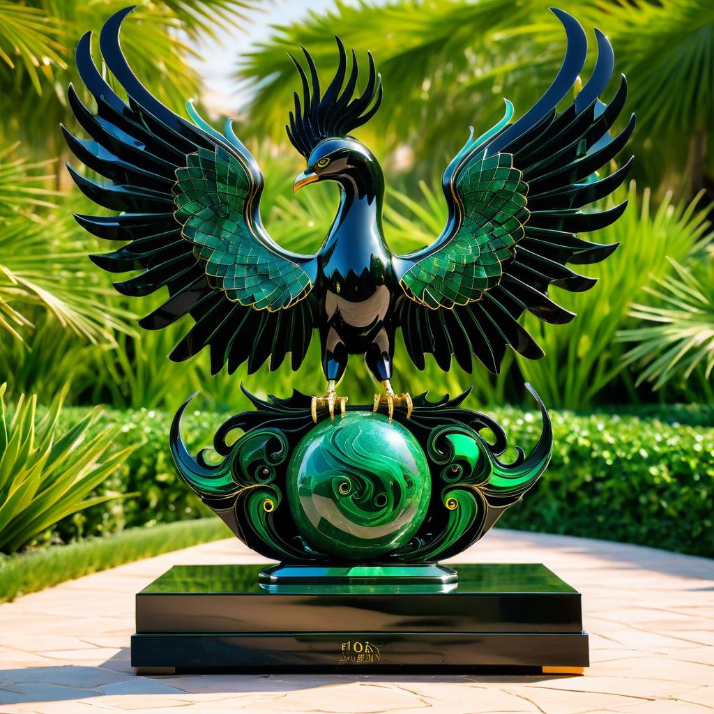 Surreal Phoenix Statue in Dalí Style