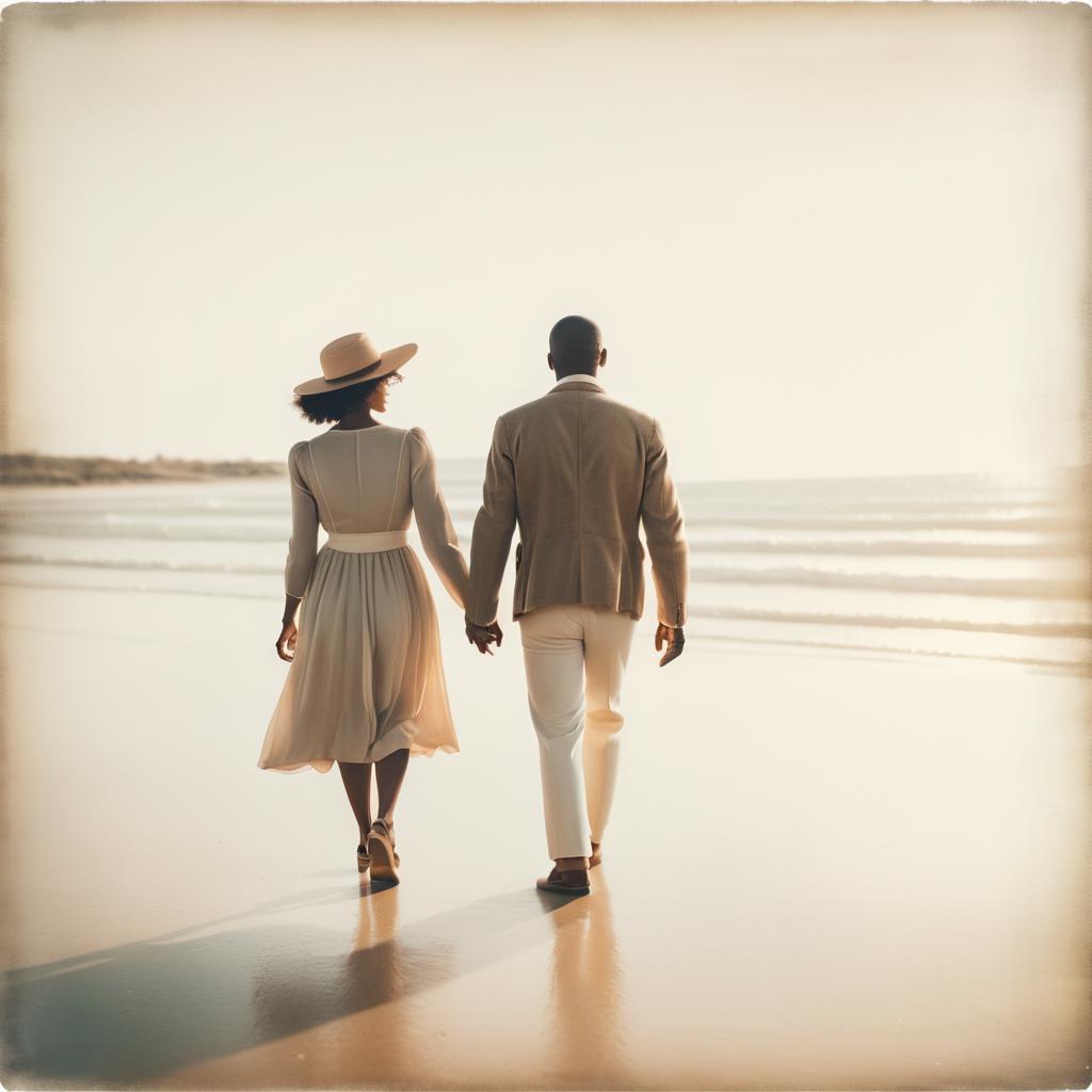 Nostalgic Vintage Beach Couple Photography