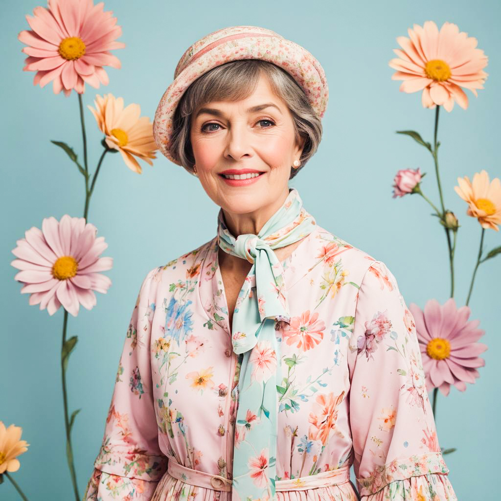 Charming Photo-shoot of Amused Older Woman