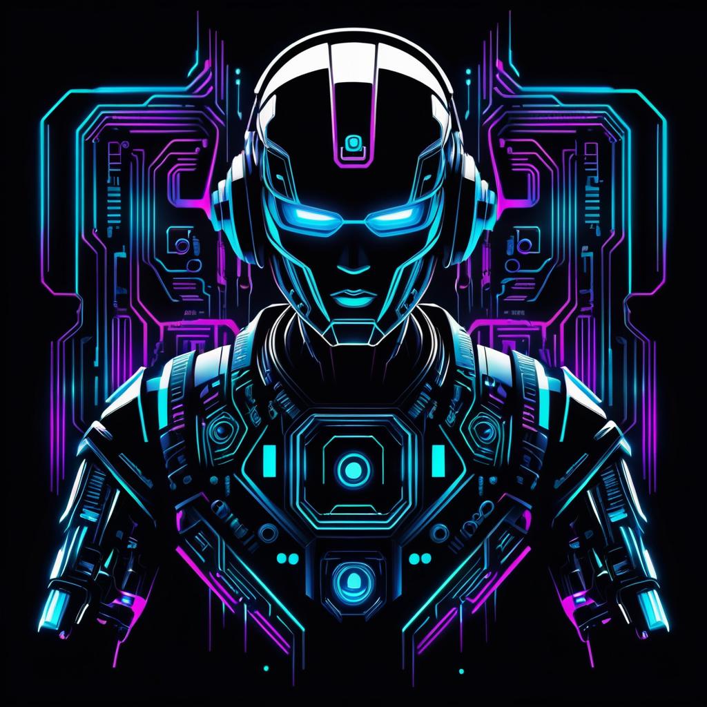 Cyberpunk Robot T-Shirt Design