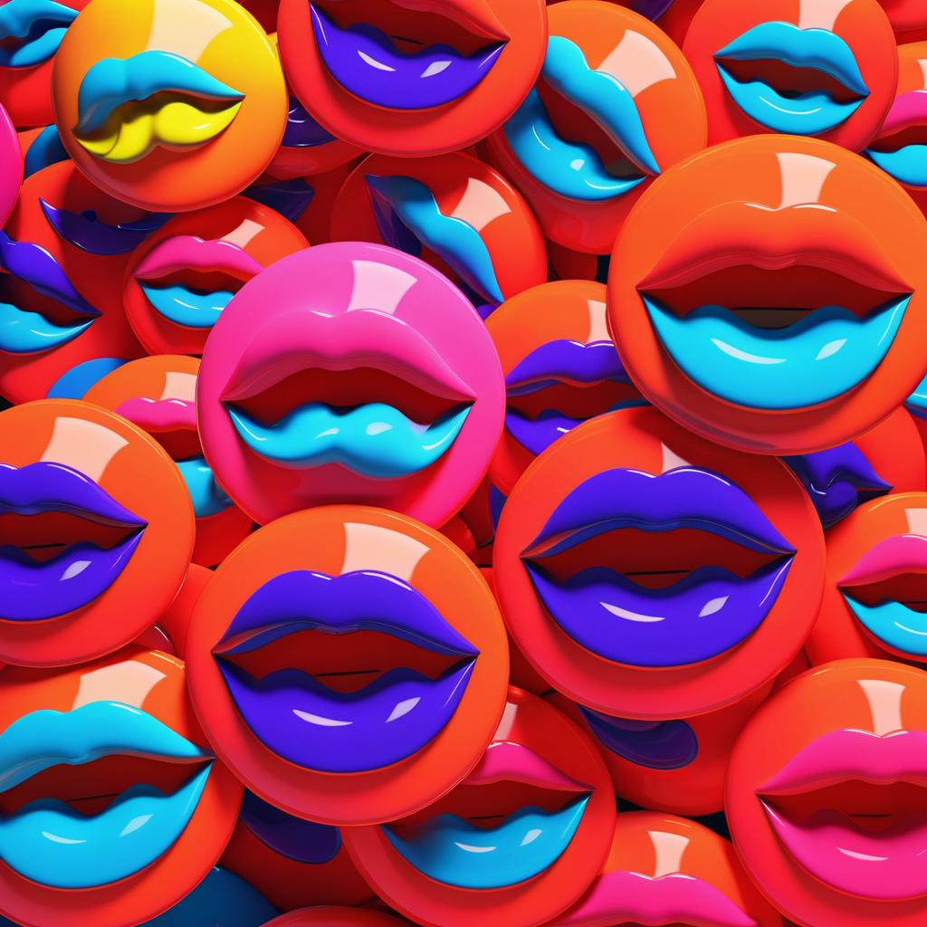 Vibrant 3D Pop Art Chins Collection