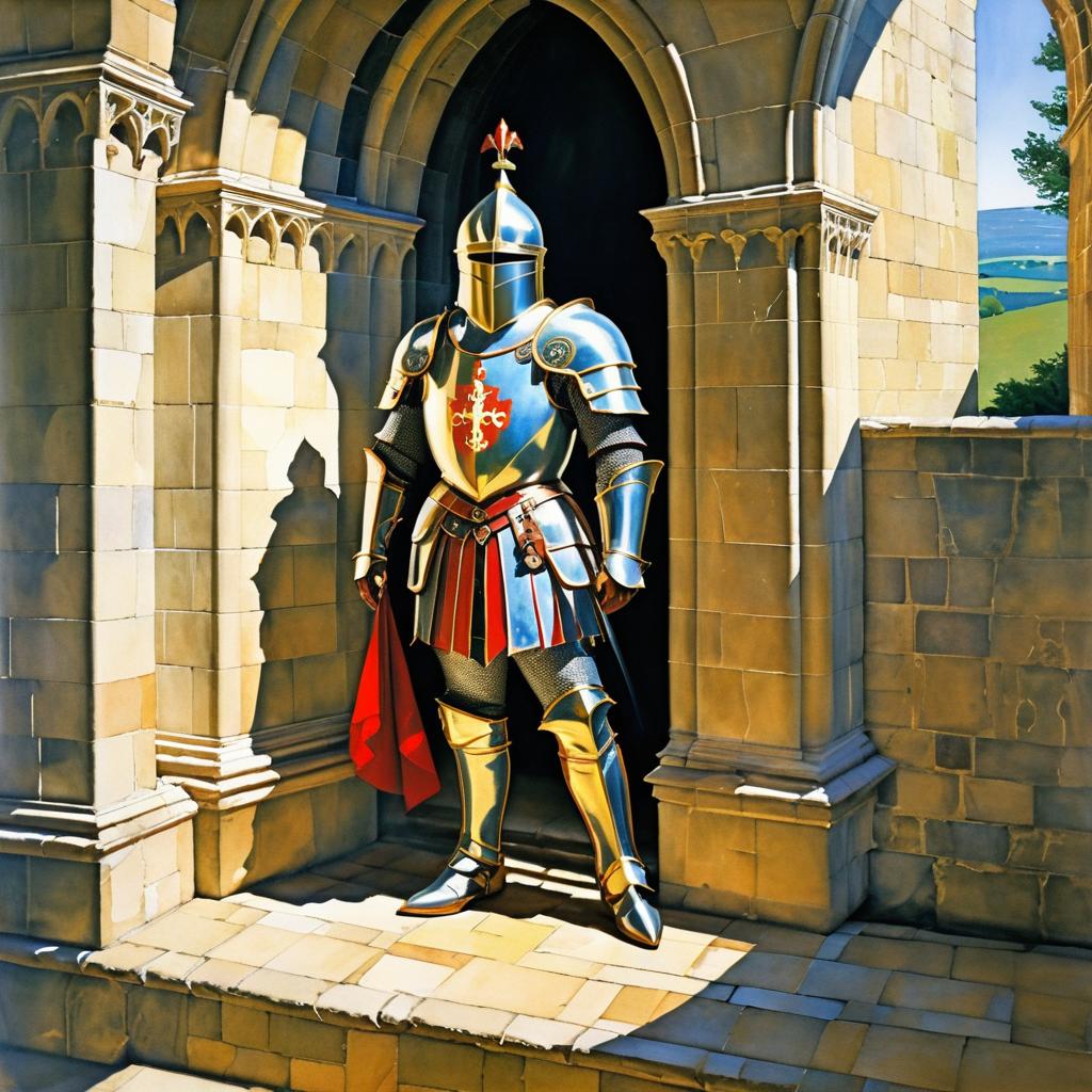 Heroic Knight in Shining Armor Painting