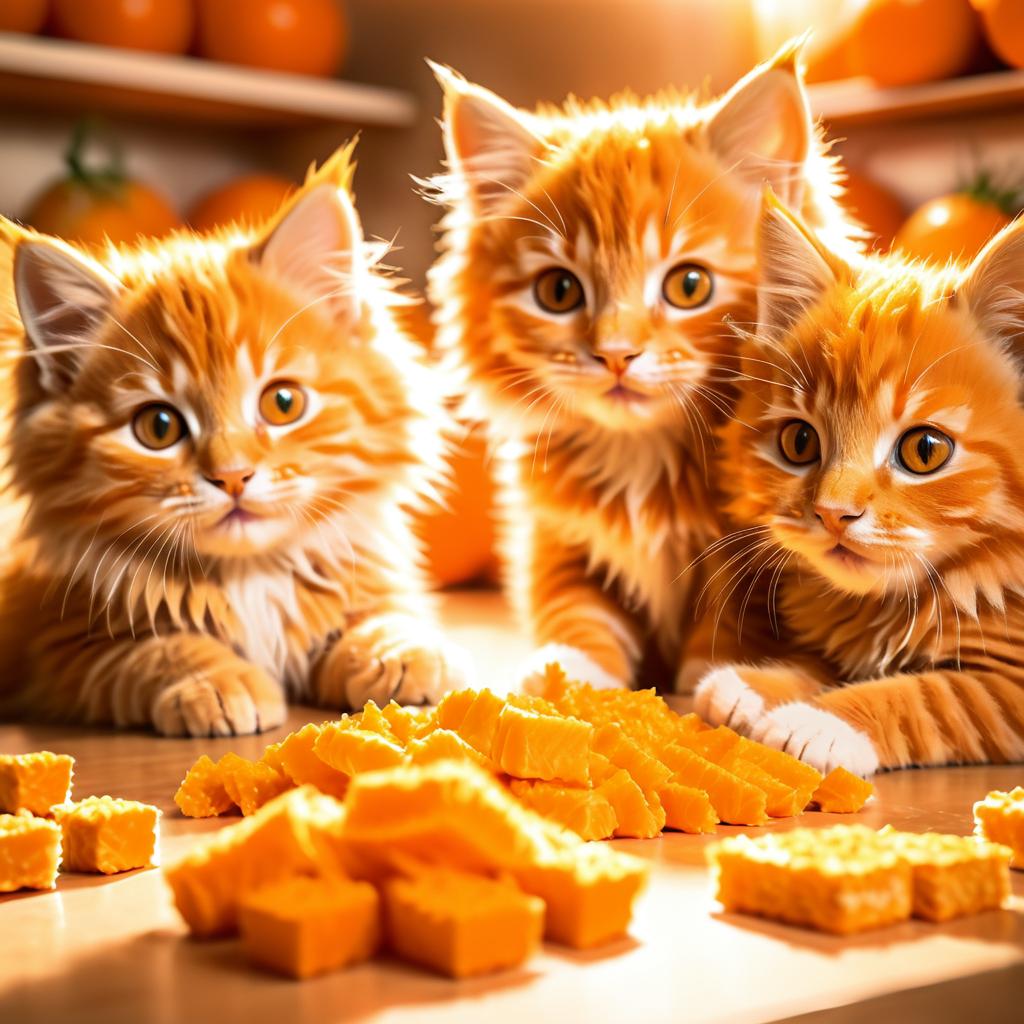 Glam Rock Kittens Enjoying Carrots