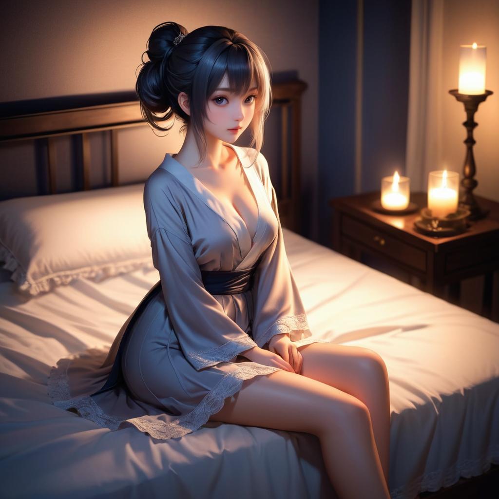 Seductive Candlelit Scene with Fveltsalon