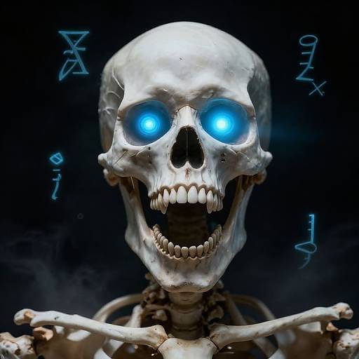 Ethereal Skeleton with Glowing Runes