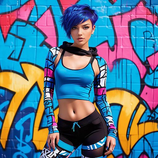 Vibrant Urban Art of Rebellious Teenager